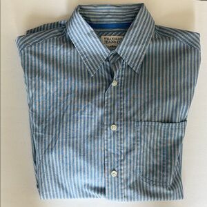 Wrangler Vintage Wash blue stripe button up shirt men’s size medium